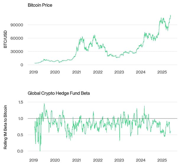 Bitcoin Price vs Hedge Fund Beta Bitcoin Price vs Hedge Fund Beta
