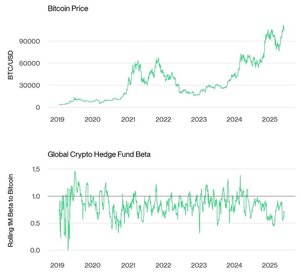 Bitcoin Price vs Hedge Fund Beta Bitcoin Price vs Hedge Fund Beta