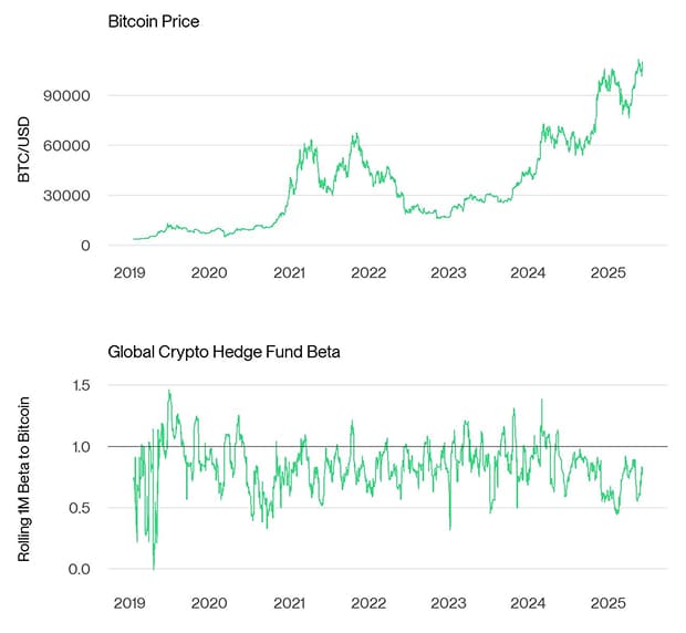 Bitcoin Price vs Hedge Fund Beta Bitcoin Price vs Hedge Fund Beta