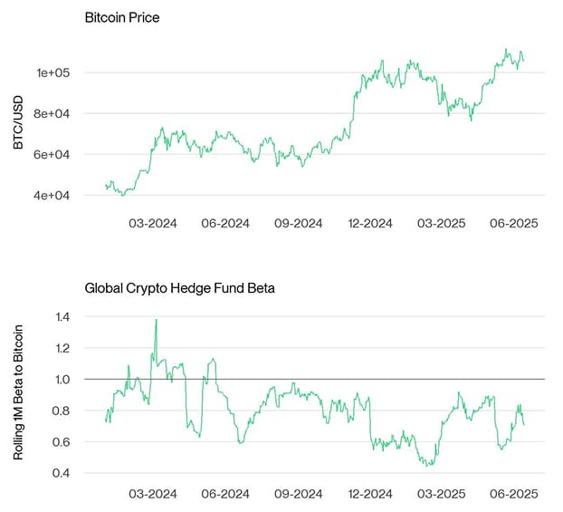Bitcoin Price vs Hedge Fund Beta Bitcoin Price vs Hedge Fund Beta