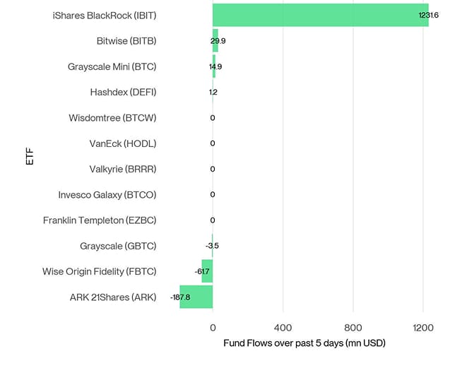 US Spot Bitcoin ETF Fund Flows 5d