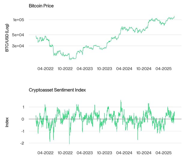 Bitcoin Price vs Crypto Sentiment Index