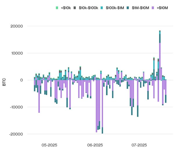 Bitcoin Net Exchange Volume by Size