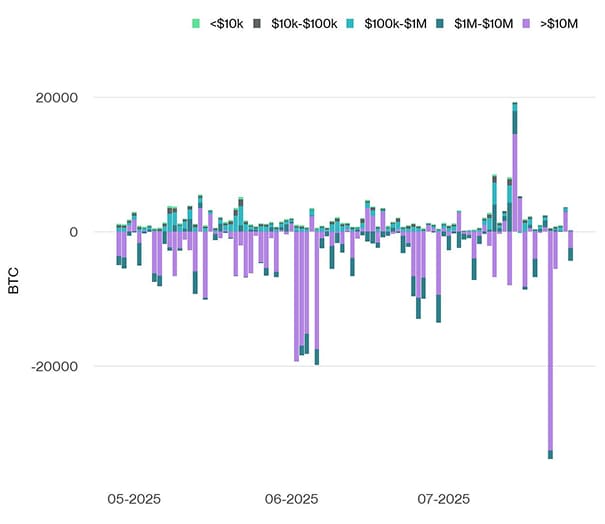 Bitcoin Net Exchange Volume by Size