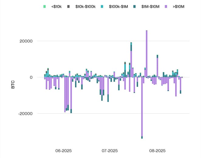 Bitcoin Net Exchange Volume by Size