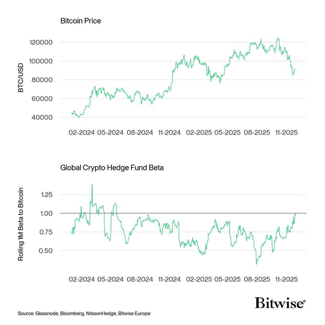Bitcoin Price vs Hedge Fund Beta