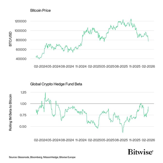 Bitcoin Price vs Hedge Fund Beta