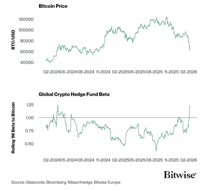 Bitcoin Price vs Hedge Fund Beta