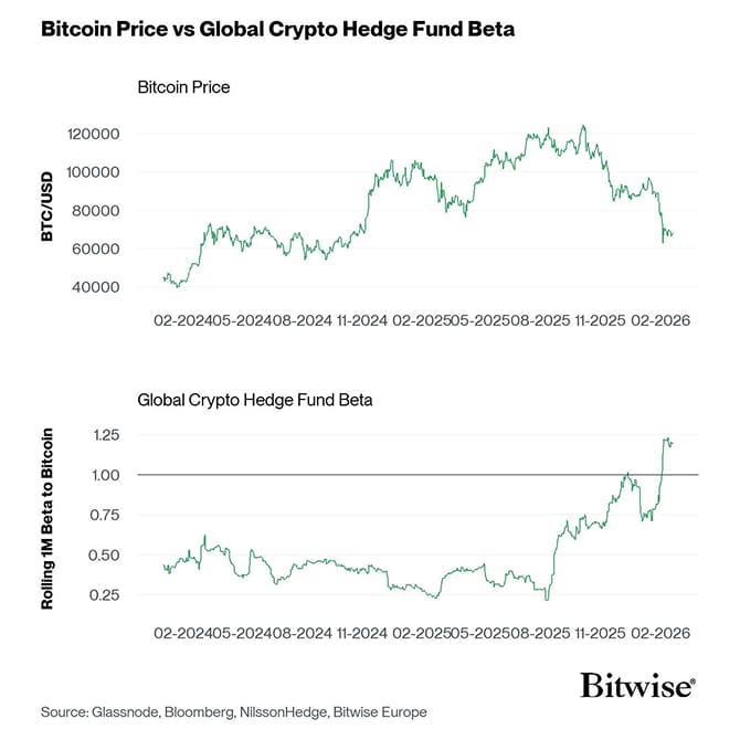 Bitcoin Price vs Hedge Fund Beta