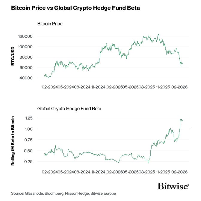 Bitcoin Price vs Hedge Fund Beta