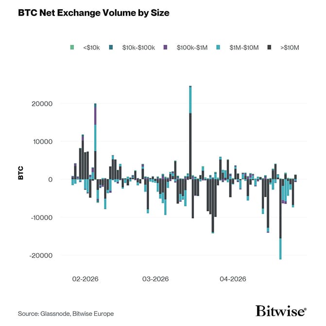 Bitcoin Net Exchange Volume by Size