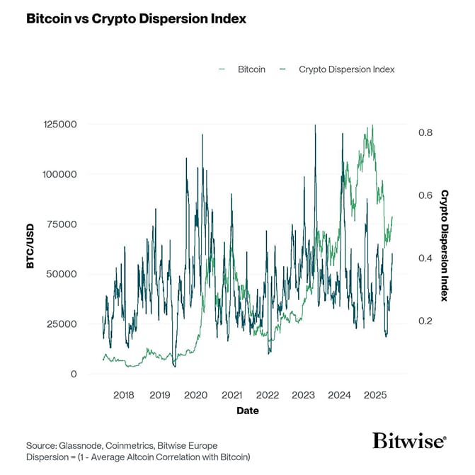 Crypto Dispersion vs Bitcoin short