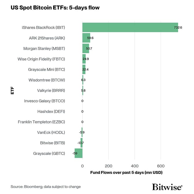 US Spot Bitcoin ETF Fund Flows 5d