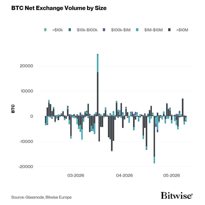 Bitcoin Net Exchange Volume by Size