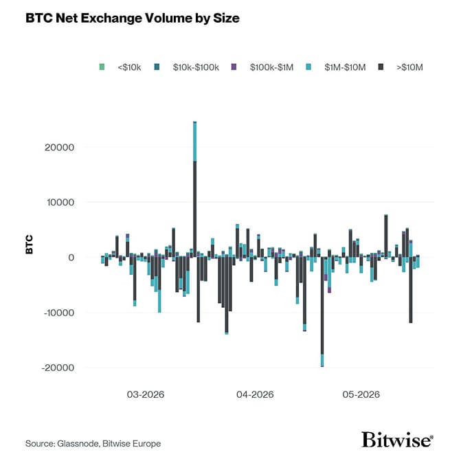 Bitcoin Net Exchange Volume by Size