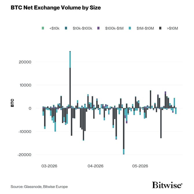 Bitcoin Net Exchange Volume by Size