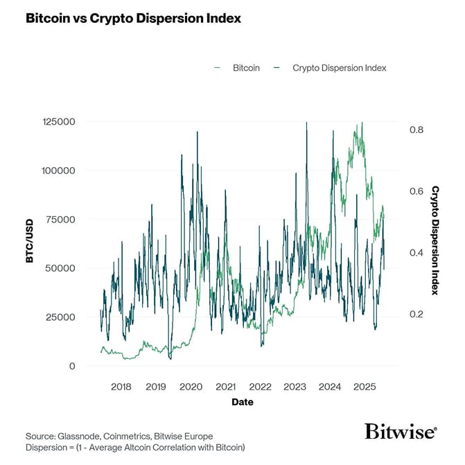 Crypto Dispersion vs Bitcoin short