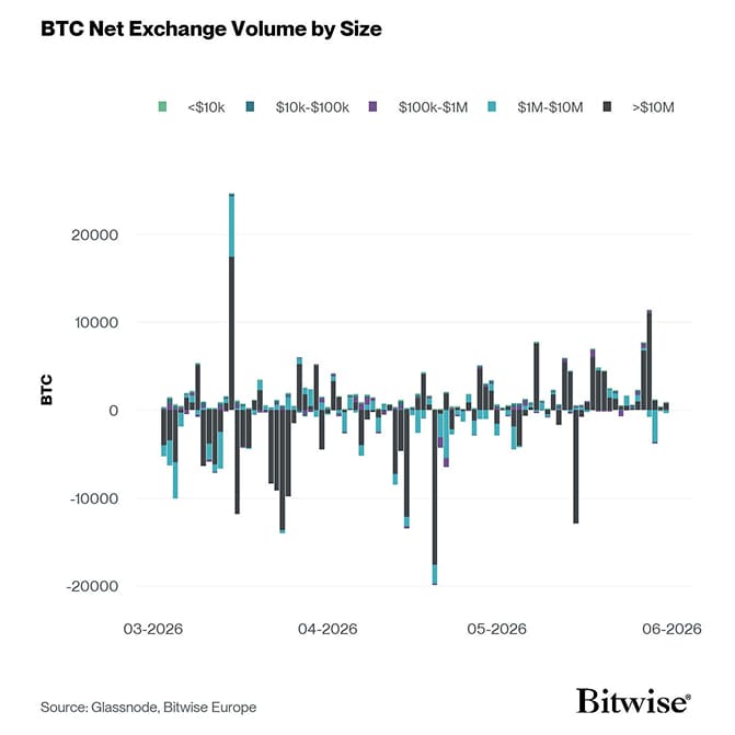 Bitcoin Net Exchange Volume by Size