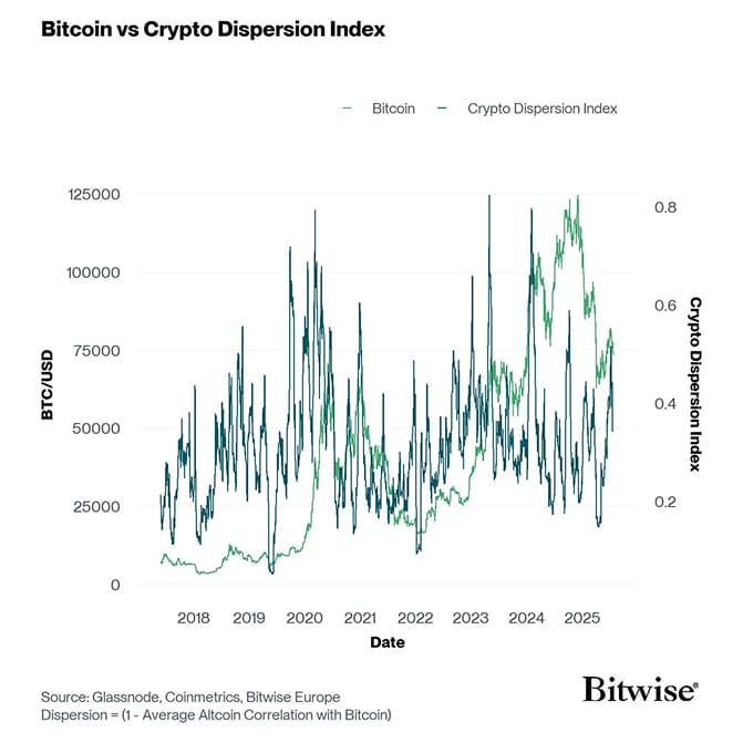 Crypto Dispersion vs Bitcoin short