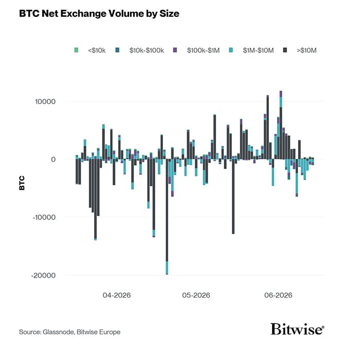 Bitcoin Net Exchange Volume by Size