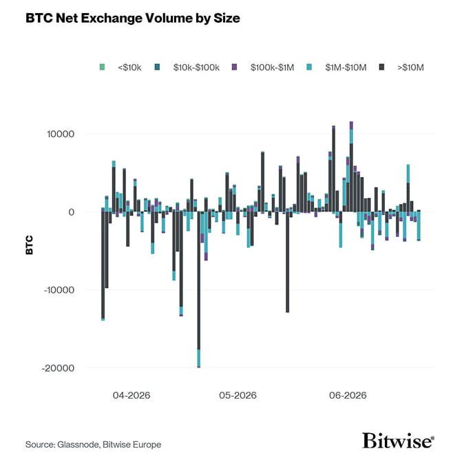 Bitcoin Net Exchange Volume by Size