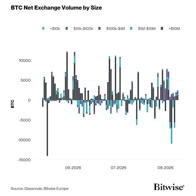 Bitcoin Net Exchange Volume by Size