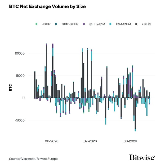 Bitcoin Net Exchange Volume by Size