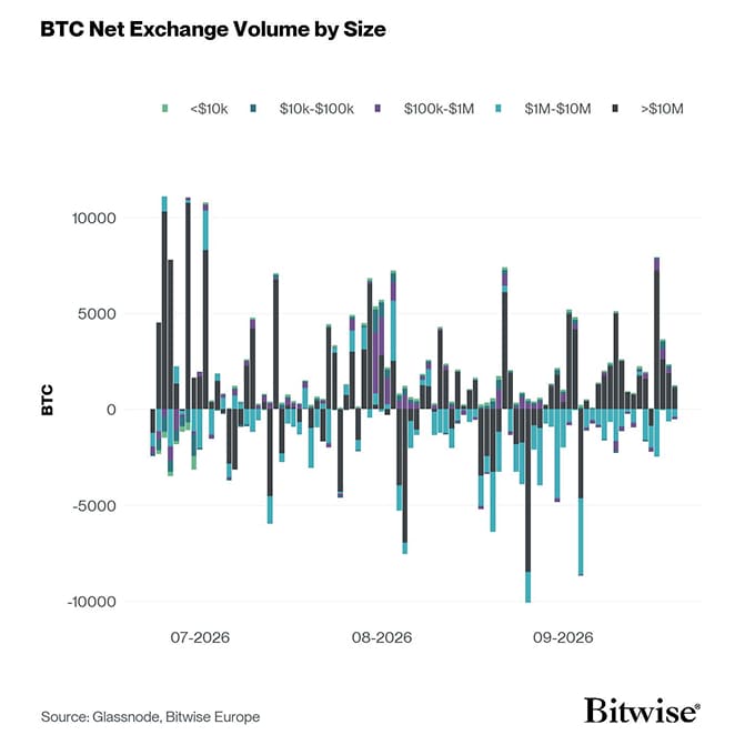 Bitcoin Net Exchange Volume by Size