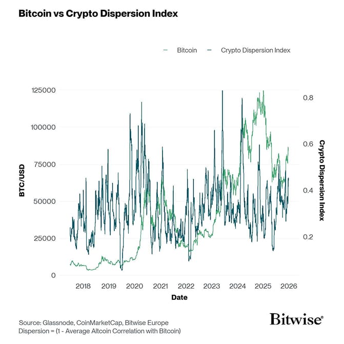 Crypto Dispersion vs Bitcoin short