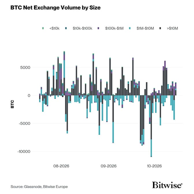 Bitcoin Net Exchange Volume by Size