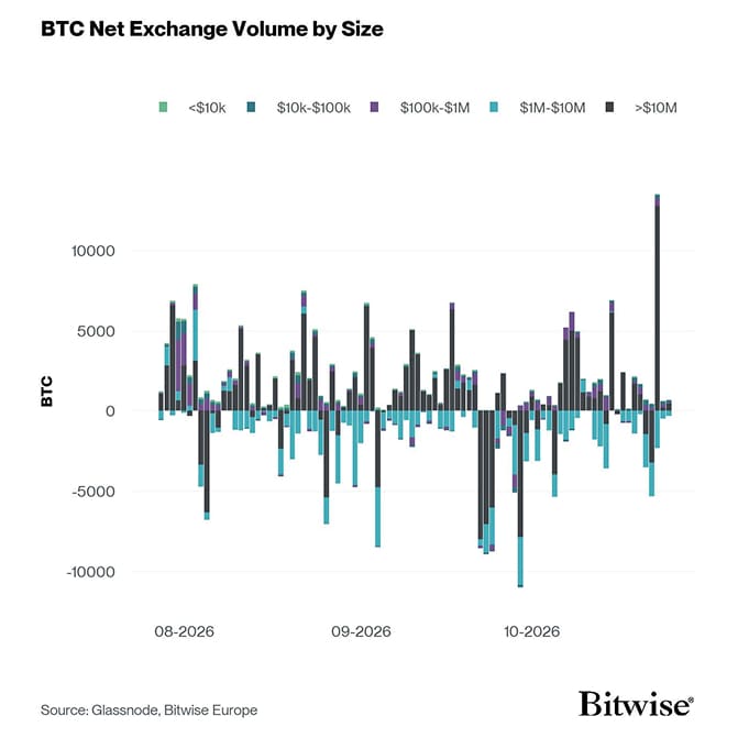 Bitcoin Net Exchange Volume by Size