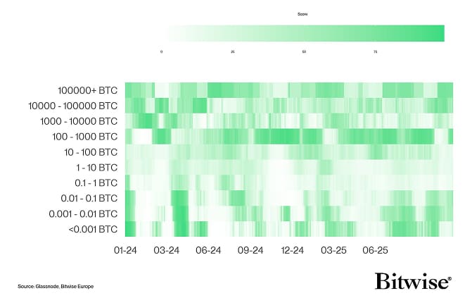 BTC Accumulation Score Heatmap