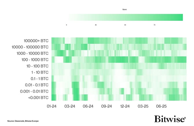 BTC Accumulation Score Heatmap