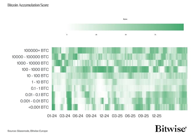 BTC Accumulation Score Heatmap