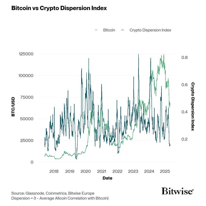 Crypto Dispersion vs Bitcoin short