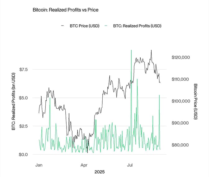 Bitcoin Price vs Realized Profits