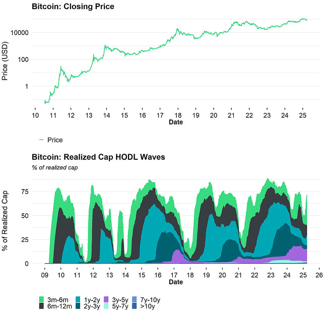 BTC Realized Cap HODL Waves BTC Realized Cap HODL Waves