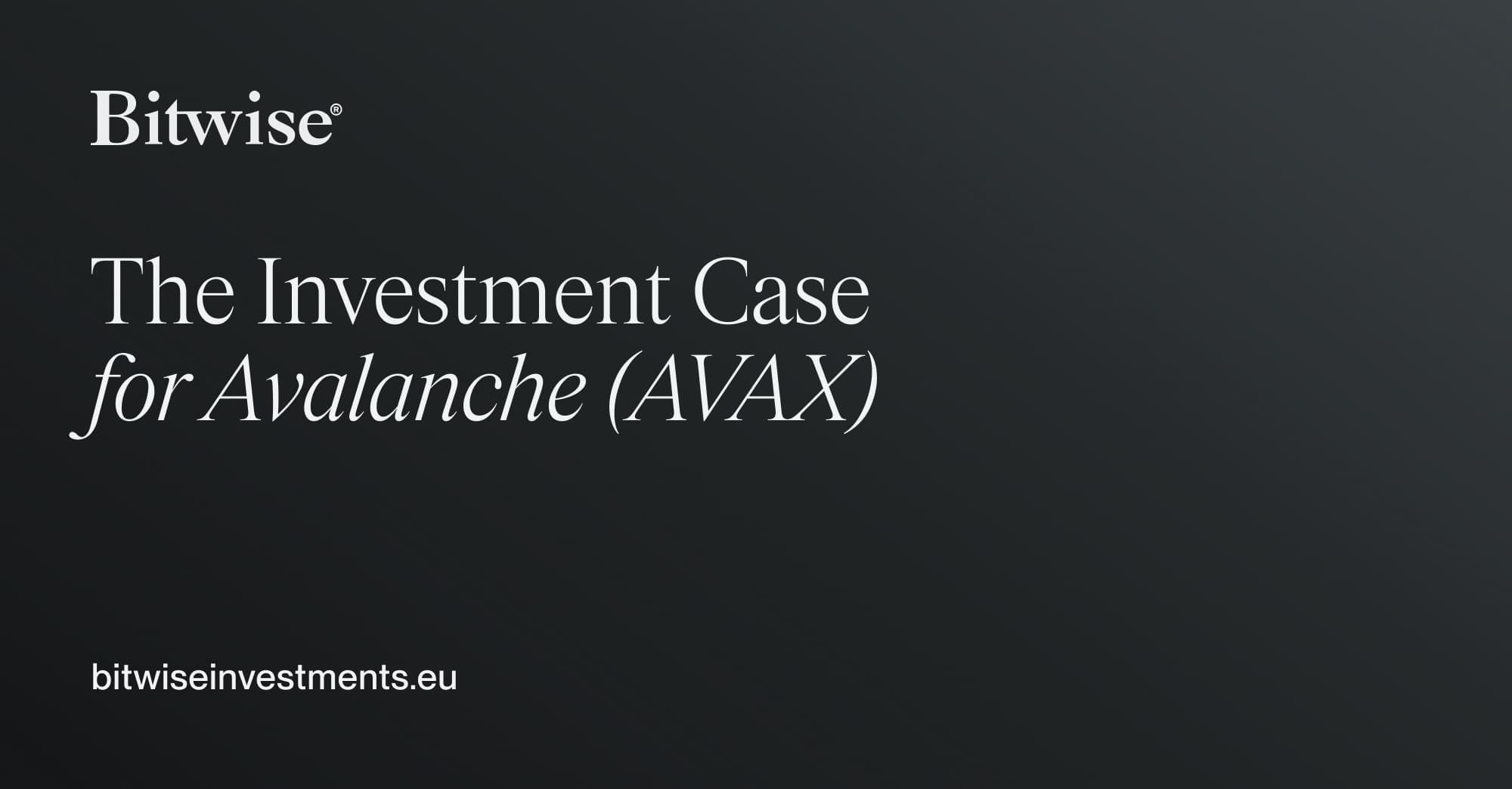 The Investment Case for Avalanche | Bitwise