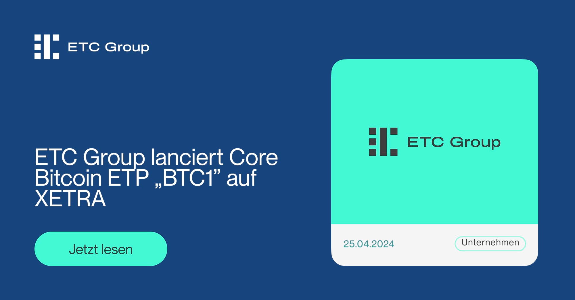 Bitcoin ETP - BTC1 | Pressemeldung Bitwise Core Bitcoin | Bitwise