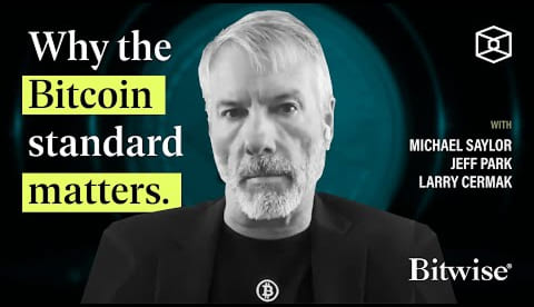 Michael Saylor on 'Why the Bitcoin Standard Matters' - The Block and Bitwise illustration