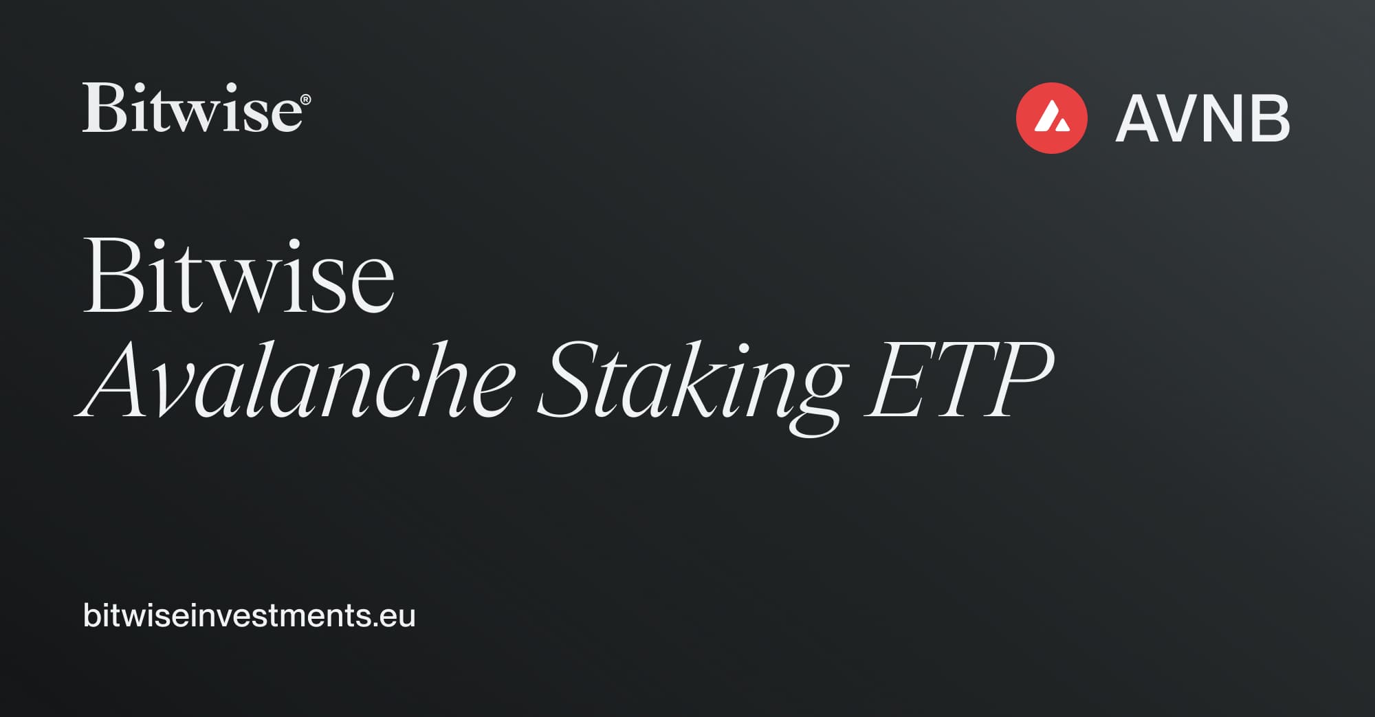 AVNB | Bitwise Avalanche Staking ETP | DE000A4APQX6 | Bitwise